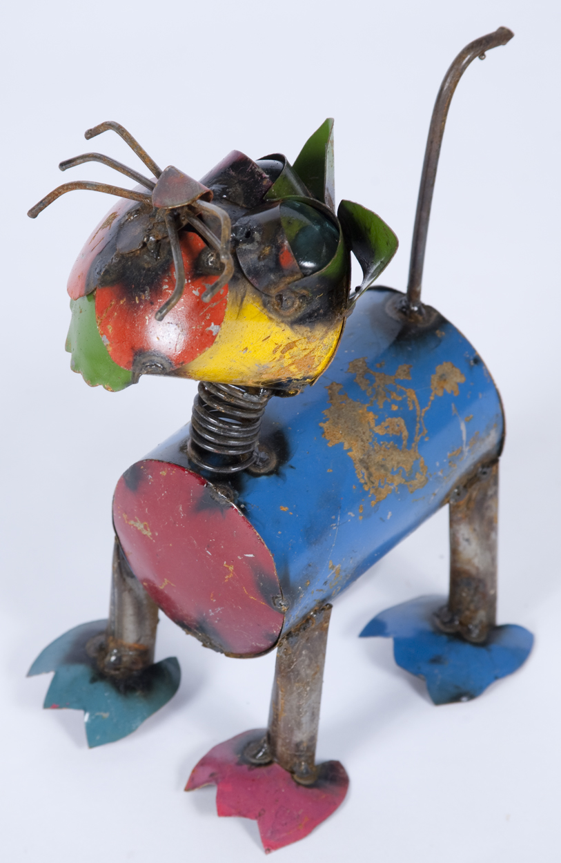 Recycled Metal Cat Lawn Ornament Yard Decor