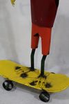 Recycled Metal Frog On Skateboard Yard Decor
