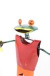 Recycled Metal Frog On Skateboard Yard Decor