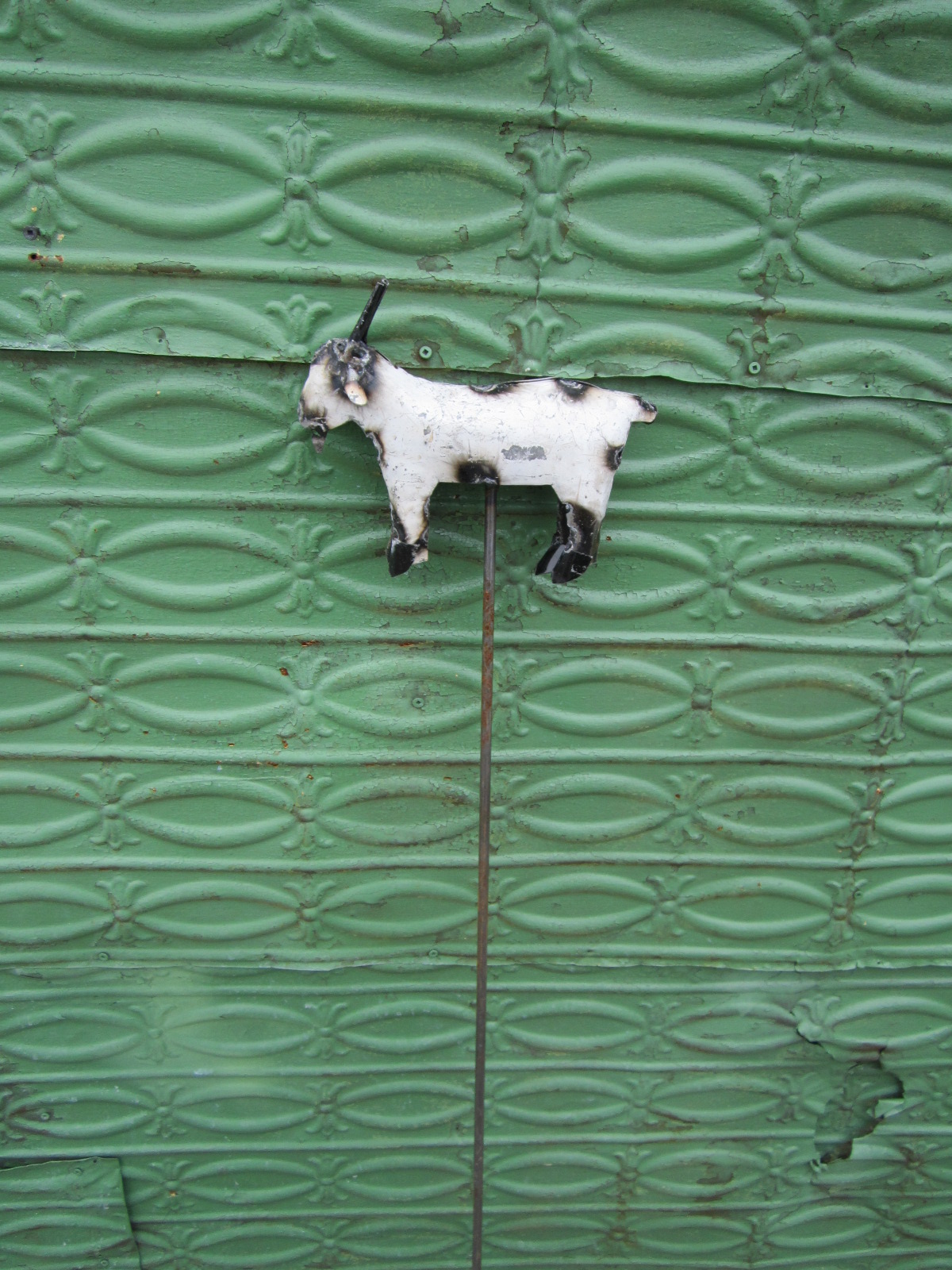 Recycled Metal Goat Yard Stake Lawn Ornament