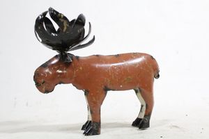 Recycled Metal Monte Mini  Moose Yard Ornament
