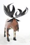 Recycled Metal Monte Mini  Moose Yard Ornament