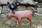 Recycled Metal Monte Mini  Moose Yard Ornament