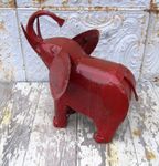 Recycled Scrap Metal Red Elephant