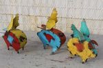 Recycled Metal Small Flying Pig Folk Art Yard Decor