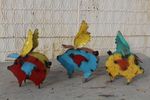 Recycled Metal Small Flying Pig Folk Art Yard Decor