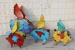 Recycled Metal Small Flying Pig Folk Art Yard Decor