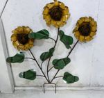 Recycled Metal Sunflower Stake Garden Decorations