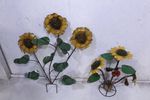 Recycled Metal Sunflower Stake Garden Decorations
