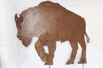 Rustic Metal Buffalo Yard Stake