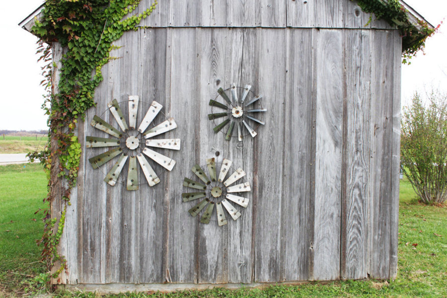 Rustic Metal Farm Country Windmill Wall Art Barn Decor