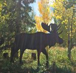 Rustic Metal Moose Silhouette - Garden Stake