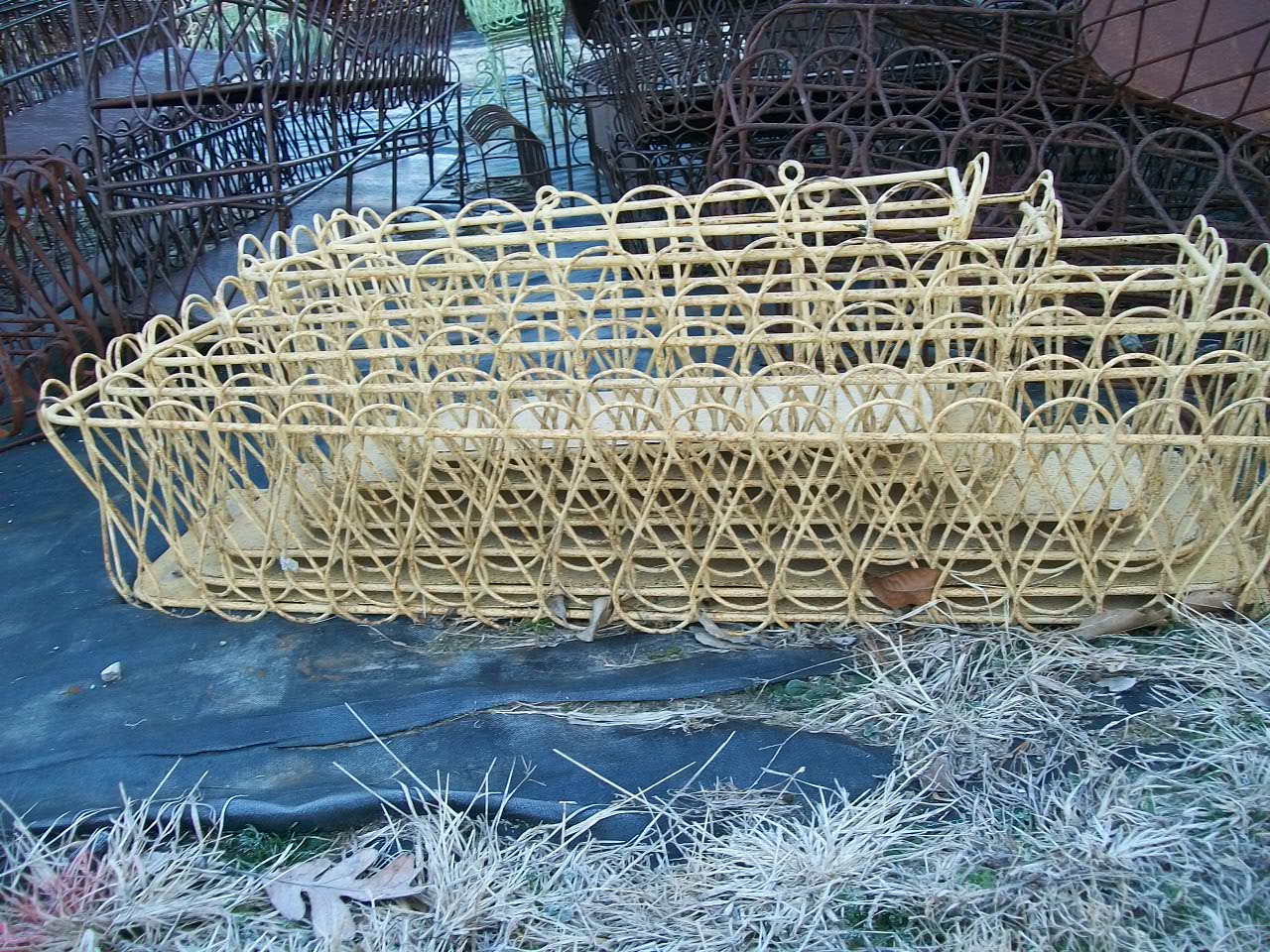 Rustic Tin Bottom Wrought Iron Window Boxes