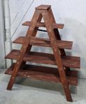 Rustic Wood Shelving Vintage Look 5 Step Ladders For Books
