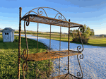 Large Heavy Duty Wrought Iron Rustic Shelving Bakers Rack