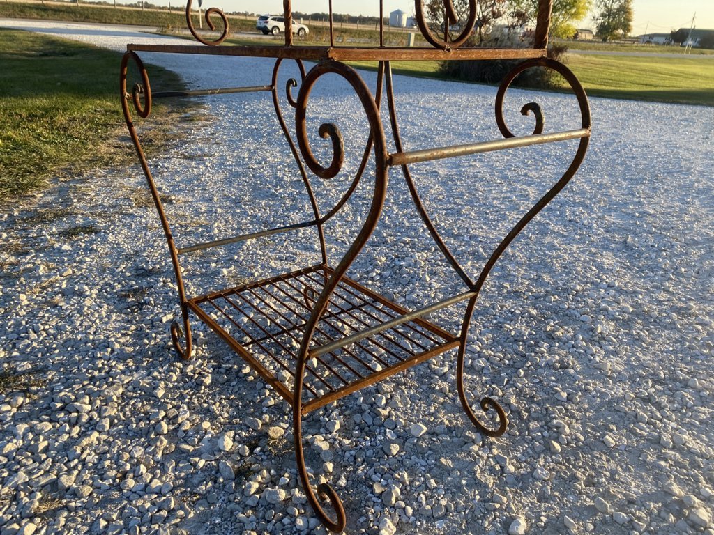 Large Heavy Duty Wrought Iron Rustic Shelving Bakers Rack