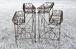 Set of 2 Wrought Iron Violet Tiered Plant Display Stands