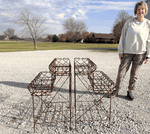 Set of 2 Wrought Iron Violet Tiered Plant Display Stands