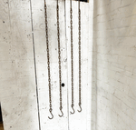 Set of 4 Rustic Hanging Chain Hooks Handmade Wrought Iron Style