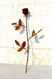 Single Rose Tin Garden Stake