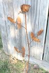Single Rose Tin Garden Stake