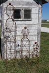 Small Wrought Iron Ball Top Stick Man Topiary Trellis for Climbing Vines