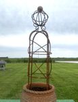 Small Wrought Iron Ball Top Stick Man Topiary Trellis for Climbing Vines