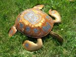 Small 14 Rustic Metal Turtle - Recycled Metal Art - Garden Ornament