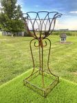32" Wrought Iron Caroline Plant Stand - Metal Flower Planter Pot