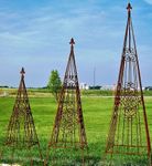 32 Metal Scroll Garden Plant Trellis - Wrought Iron Obelisk 