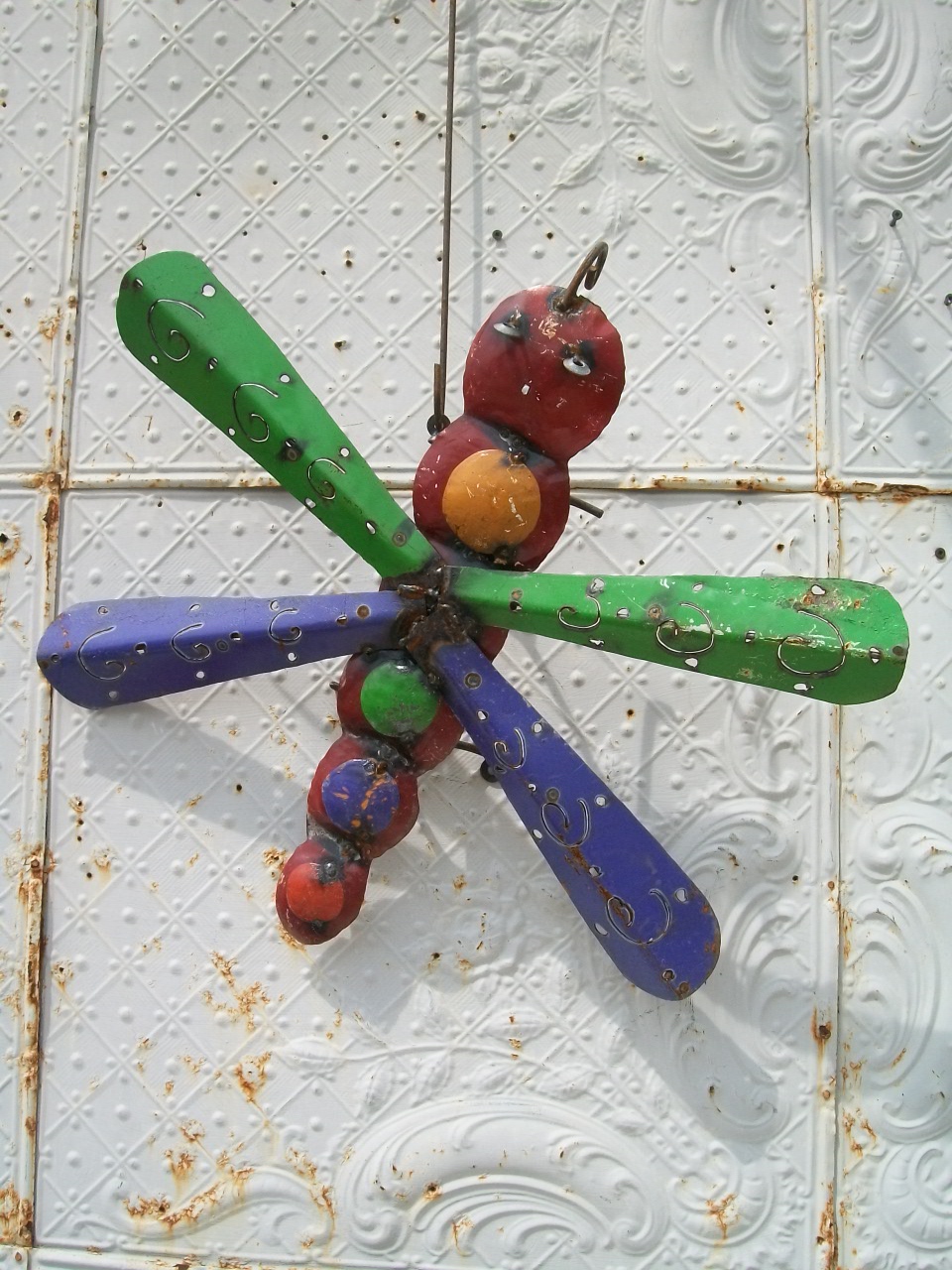 Small Recycled Metal Dragonfly