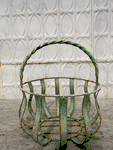 Small Round Strap Basket - Wrought Iron Flower Basket