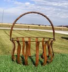 Small Round Metal Strap Basket - Wrought Iron Flower Container