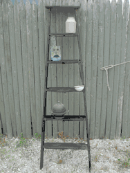 Half Wooden Stepladder Display Shelf - 6 Steps Ladder Shelving