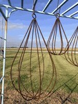 Wrought Iron Large Teardrop Orb Hanging Planter