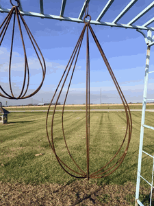 Wrought Iron Extra Large Teardrop Orb Hanging Planter