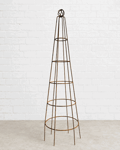 Wrought Iron 60 Spiral Tower Topiary Garden Trellis Rustic Metal
