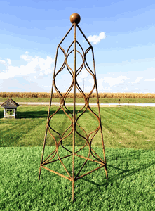 Wrought Iron Small 31 Carrom Obelisk Garden Trellis