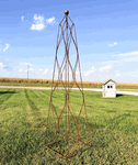 Wrought Iron 66" Carrom Obelisk Garden Trellis