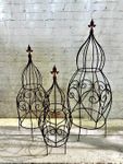 41 Metal Miss Frannie Obelisk Vine Support - Wrought Iron Topiary