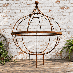 Wrought Iron Big Bobbie 35.5 Round Garden Topiary Trellis Rustic Metal