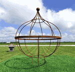 Wrought Iron Big Bobbie 35.5 Round Garden Topiary Trellis Rustic Metal