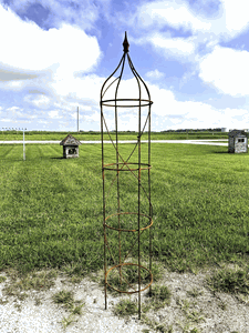 Wrought Iron 78 Double Tall Rose Topiary Garden Trellis Rustic Metal
