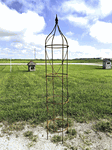Wrought Iron 78" Double Tall Rose Topiary Garden Trellis Rustic Metal