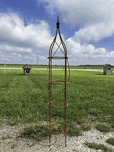 Wrought Iron 61 Double Tall Rose Topiary Garden Trellis Rustic Metal