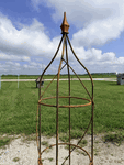 Wrought Iron 61 Double Tall Rose Topiary Garden Trellis Rustic Metal