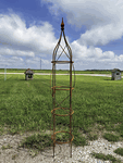Wrought Iron 61" Double Tall Rose Topiary Garden Trellis Rustic Metal