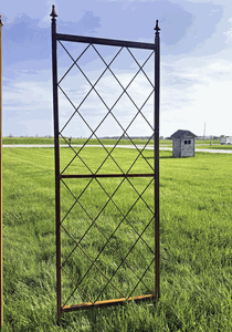 Wrought Iron Jackson Trellis Panel Finial Top Garden Lattice