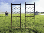 Wrought Iron Jackson Trellis Panel Finial Top Garden Lattice