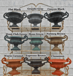 Cast Iron Tropical Planter Urn - Metal Garden Vessel
